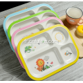 Assiette en plastique pour enfants en fibre de bambou